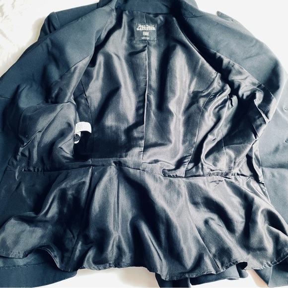 JEAN PAUL GAULTIER FEMME WOOL PLEATED SINGLE BREASTED VINTAGE BLAZER Black 6 - Picture 13 of 13